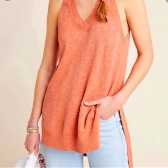 Anthropologie Desmond Knit Sleeveless V-Neck Sweater Tunic - Picture 1 of 10